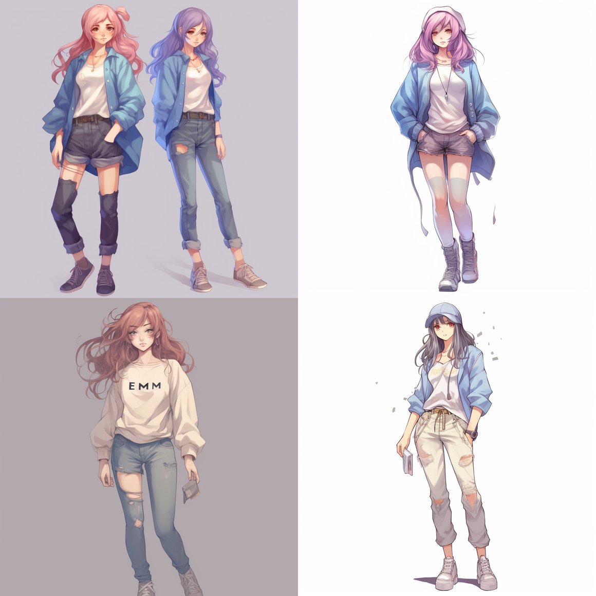 Illustrating the Casual Chic of a Gemini Anime Girl