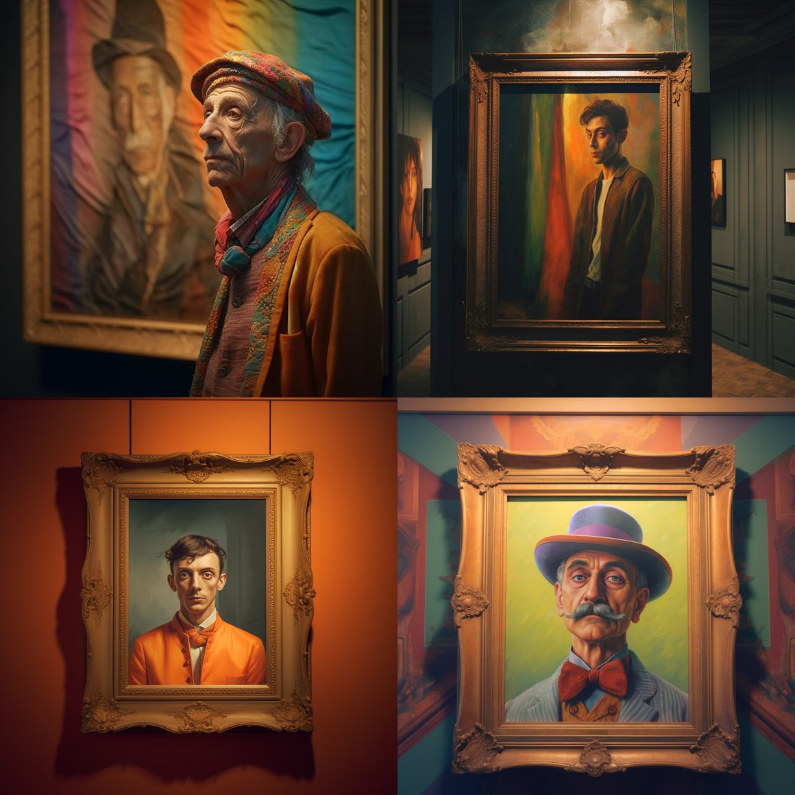 HD Photorealistic Portrait Exhibition in a Vibrant Museum - Stage 5