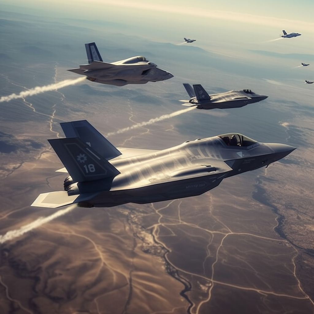 Midflight Combat: F-35 and F-15s in Action