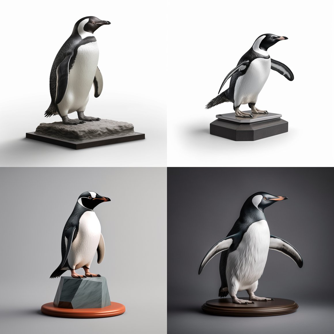 Halfway to Penguin: A Photorealistic 3D Model Study