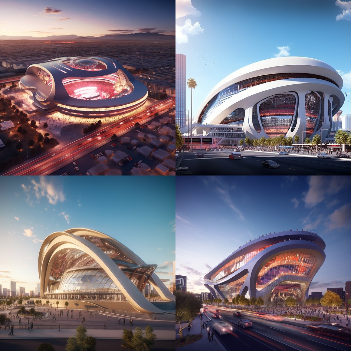 HD Render of Futuristic Las Vegas Baseball Stadium