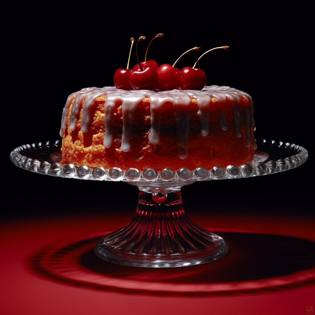 A Surreal Photorealistic Study of a Retro Pineapple Upside-Down Cake