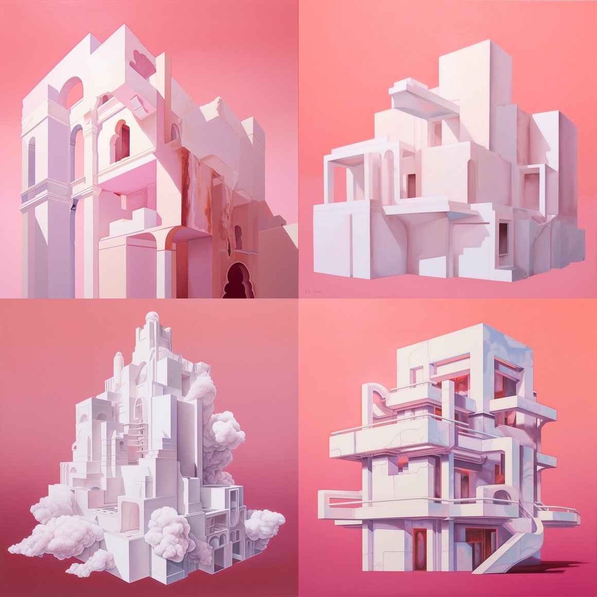 Mid-Trip Revelation: Abstract Structure in Pink Reverie