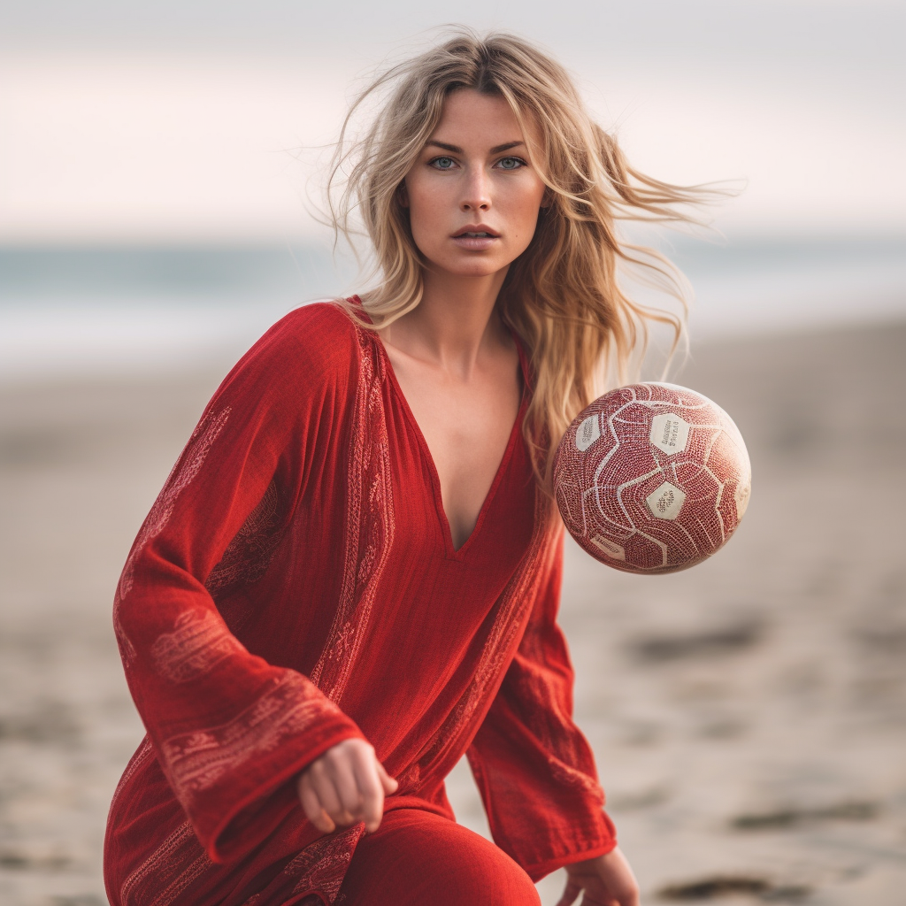 Detail-Rich 8K Image of a Young Woman on the Beach