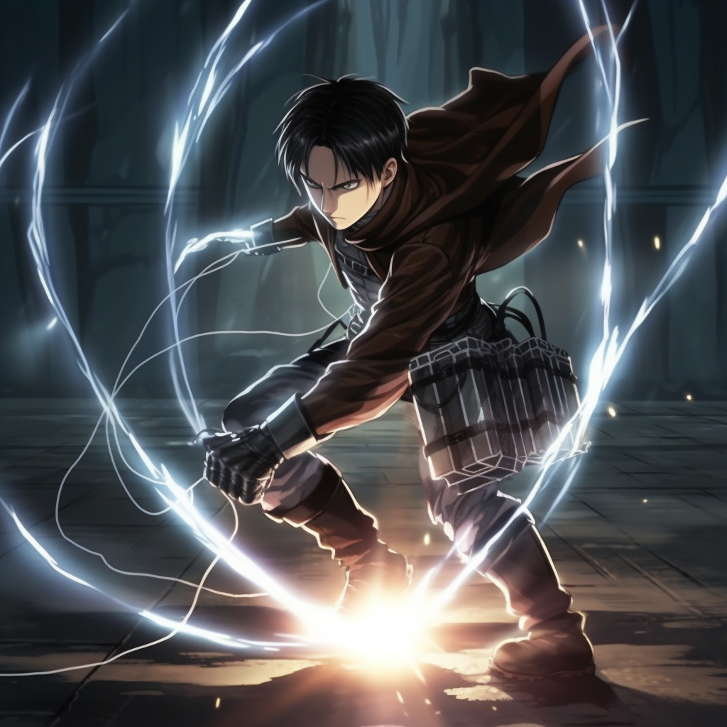 Desperate Battle: Levi Ackerman in Combat Gear