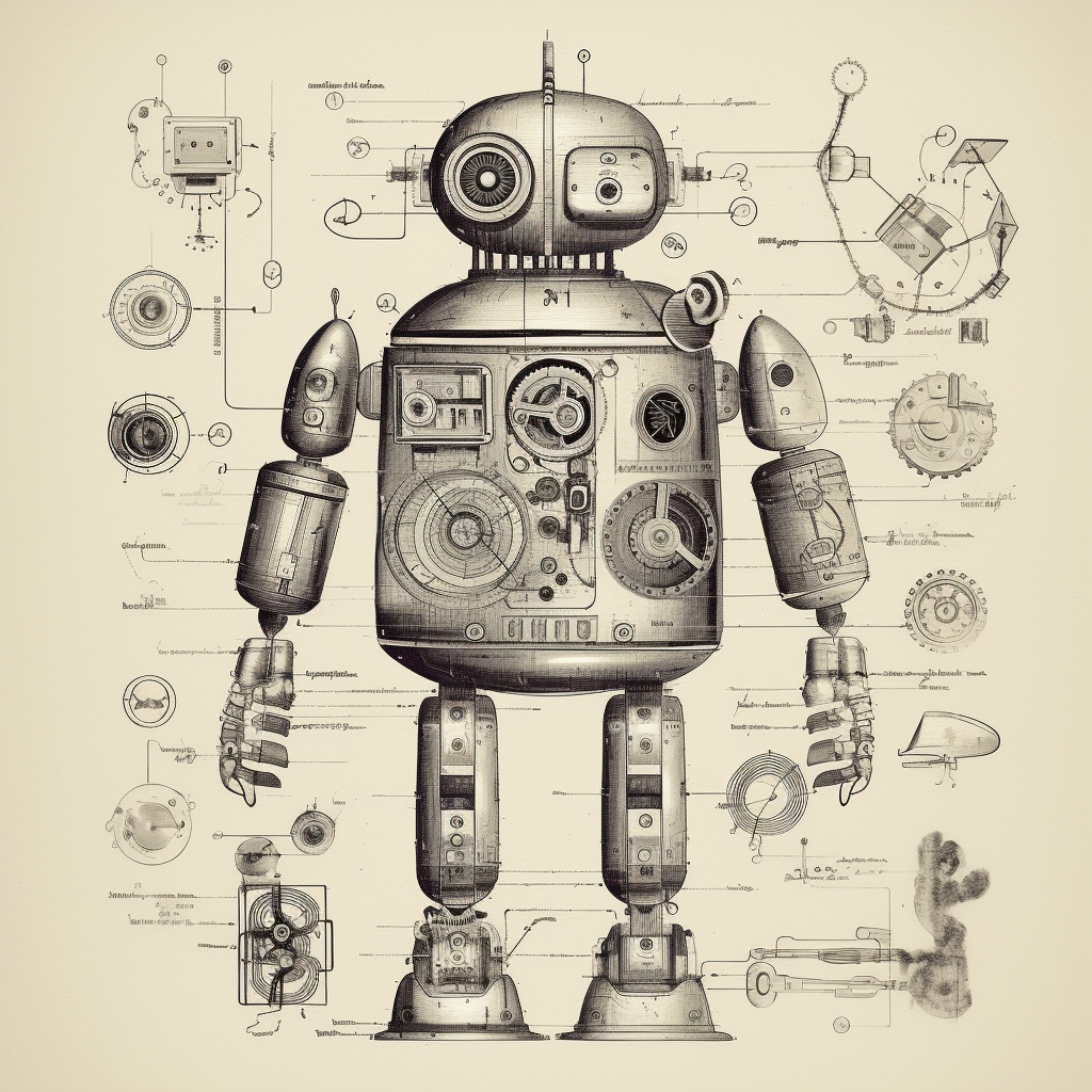 Retro Robotic Woman: A Monochrome Journey