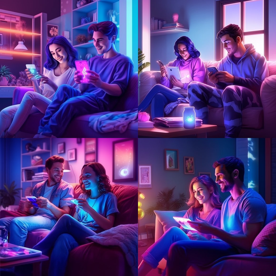 Neon Lights: A Snapshot into a Modern Couple's Night In