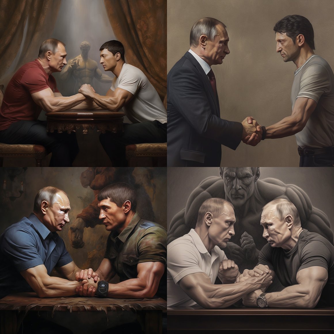 Arm Wrestle Showdown: Zelensky vs. Putin