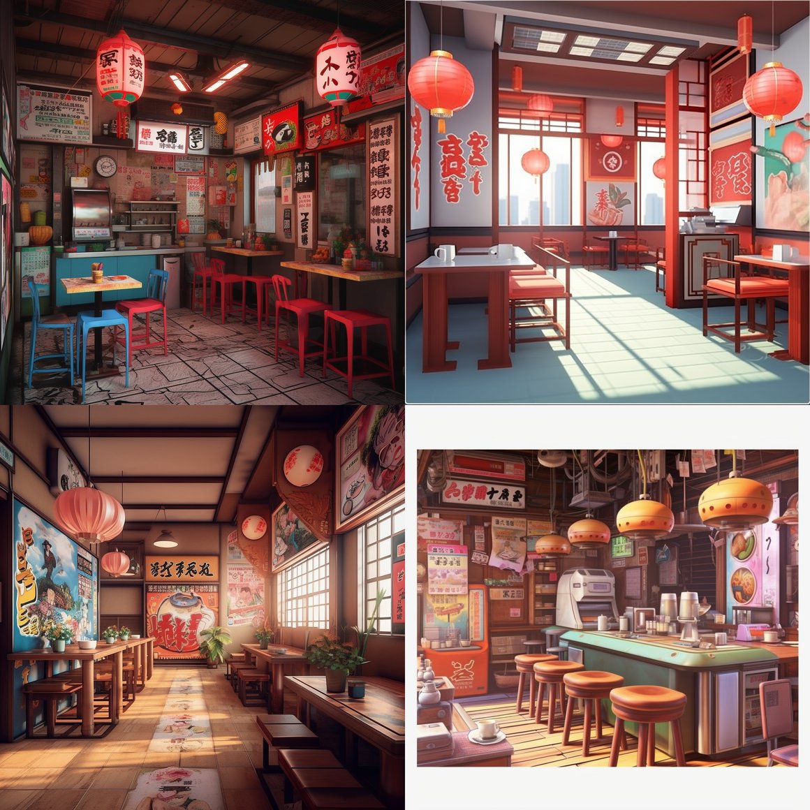 Retro 80's 3D Anime-Infused Chinese Restaurant Journey