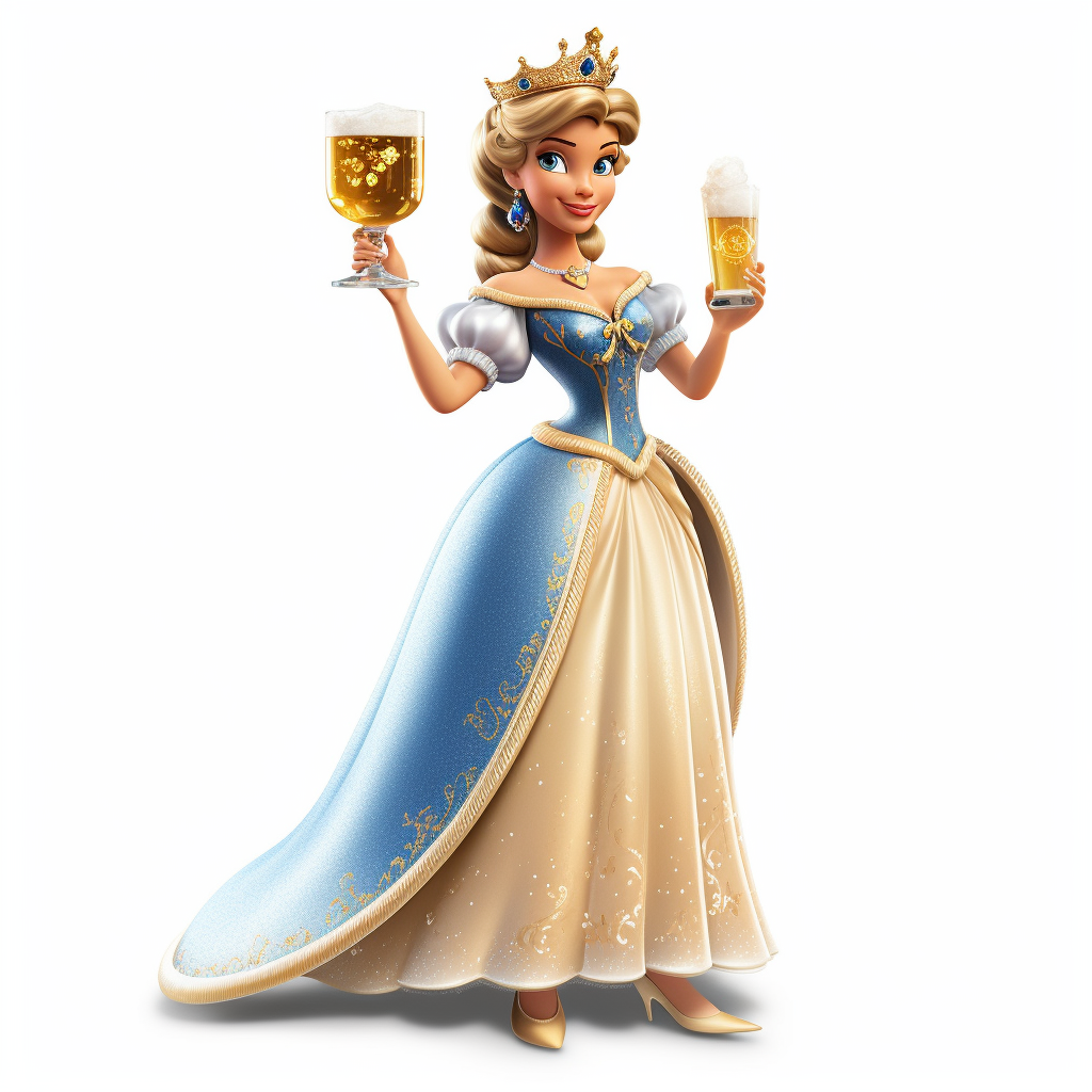 Cinderella's Modern Revel: Mid-Journey Illustration