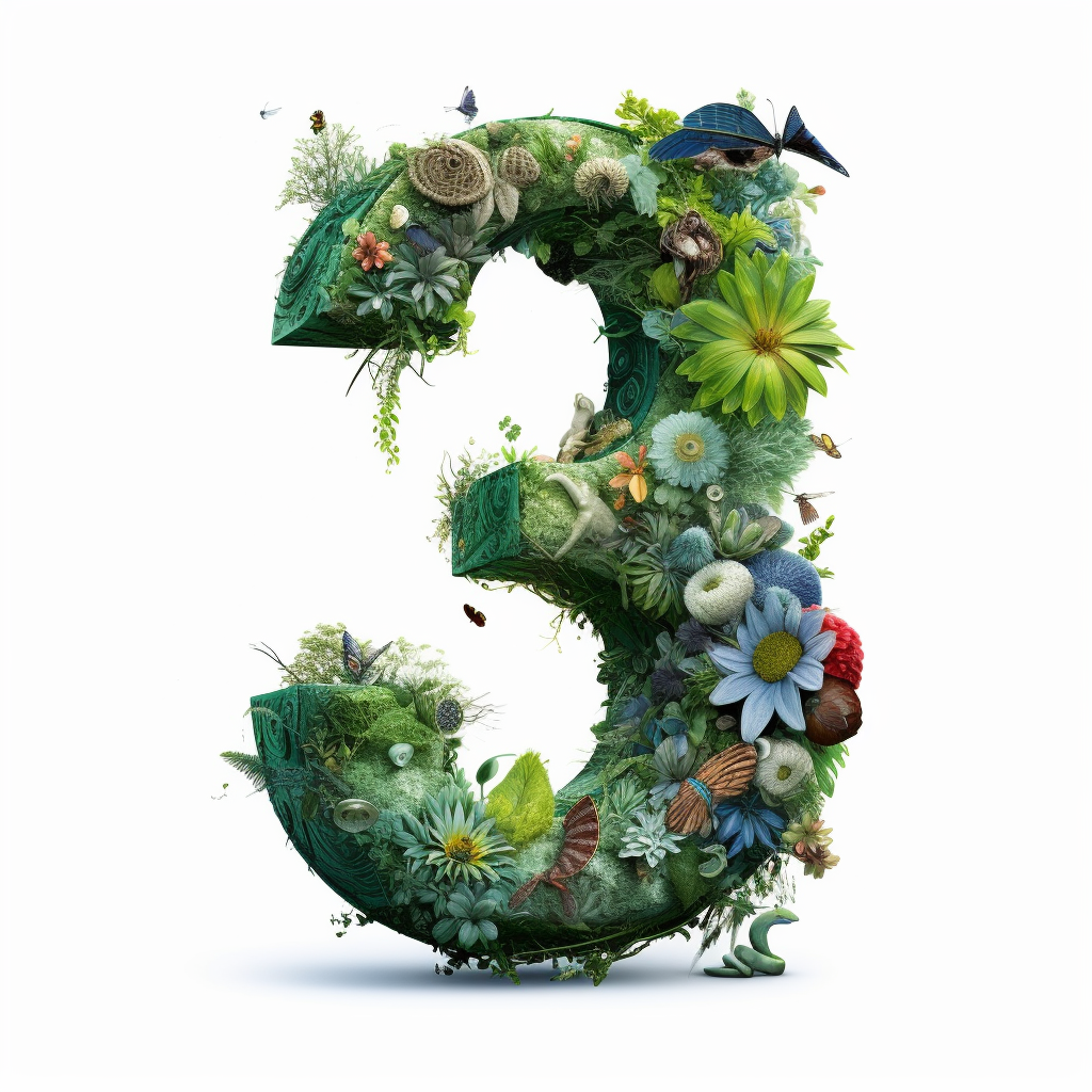 Designing the Number 3 with a Transparent Background