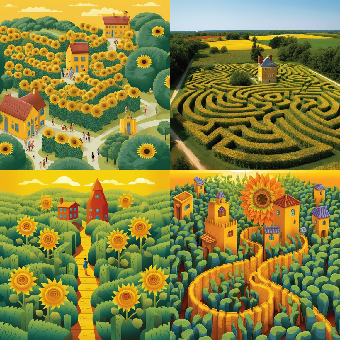 Sunflower Labyrinth: Craft Your Magical Garden Maze