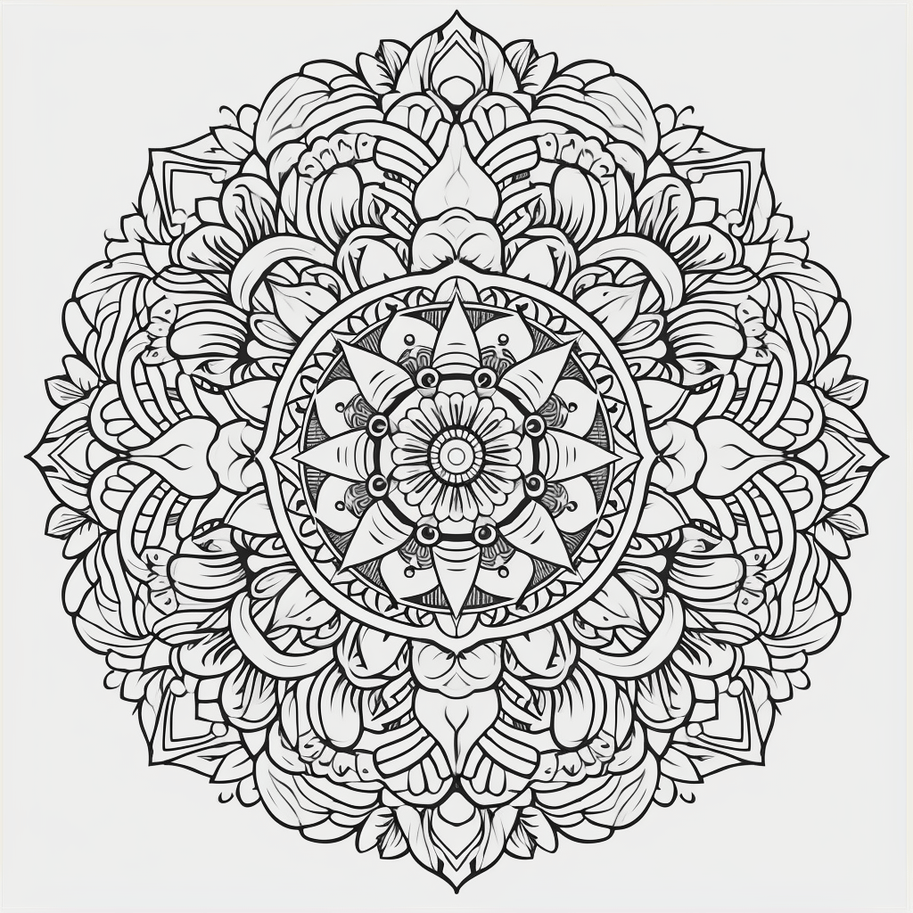 Midway Mandala Coloring Page Progress