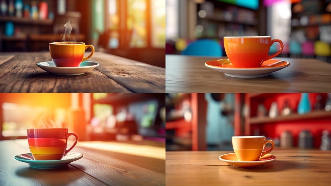 Detail-Rich Still Life of a Coffee Cup on a Wooden Table