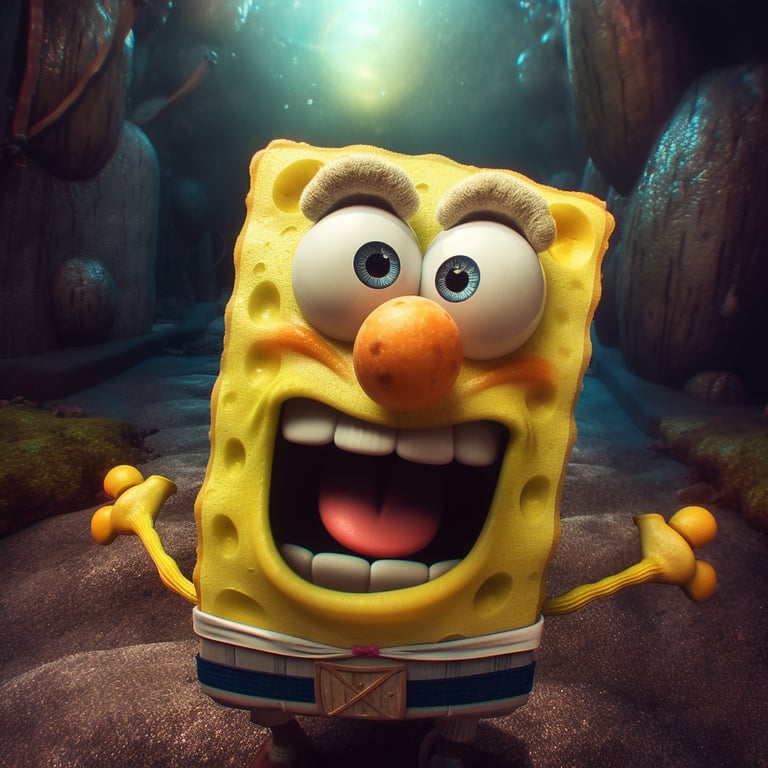 Bikini Bottom Selfie: Spongebob's Underwater Adventure Prompt | NeoPrompt