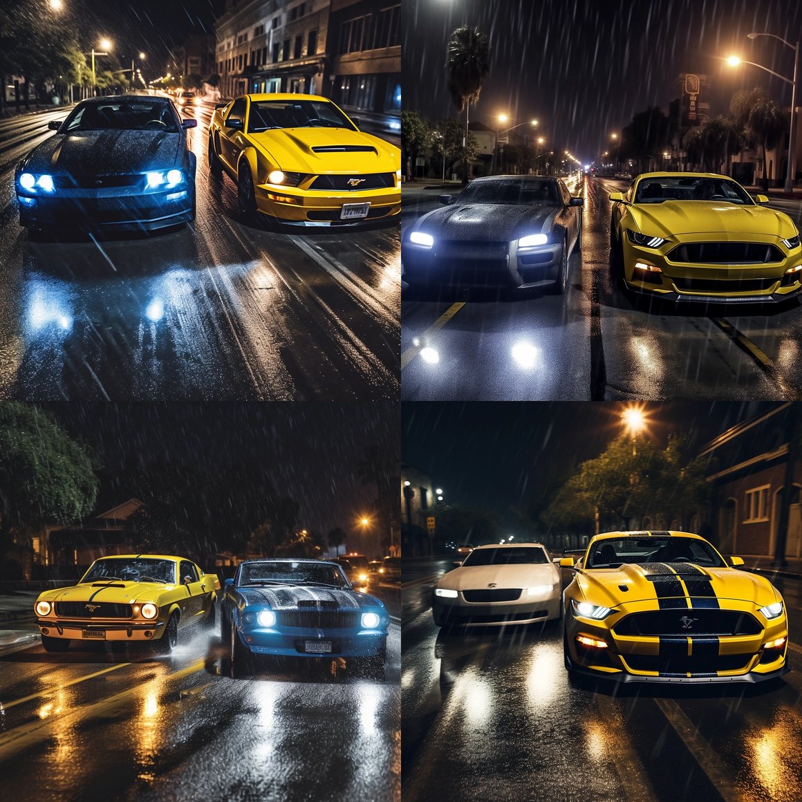 Midnight Asphalt: The Mustang vs Ferrari Challenge