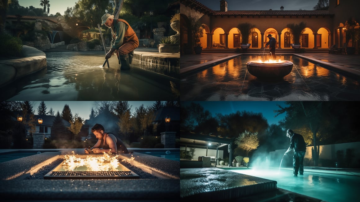 Cinematic Poolside Grandeur in High Definition