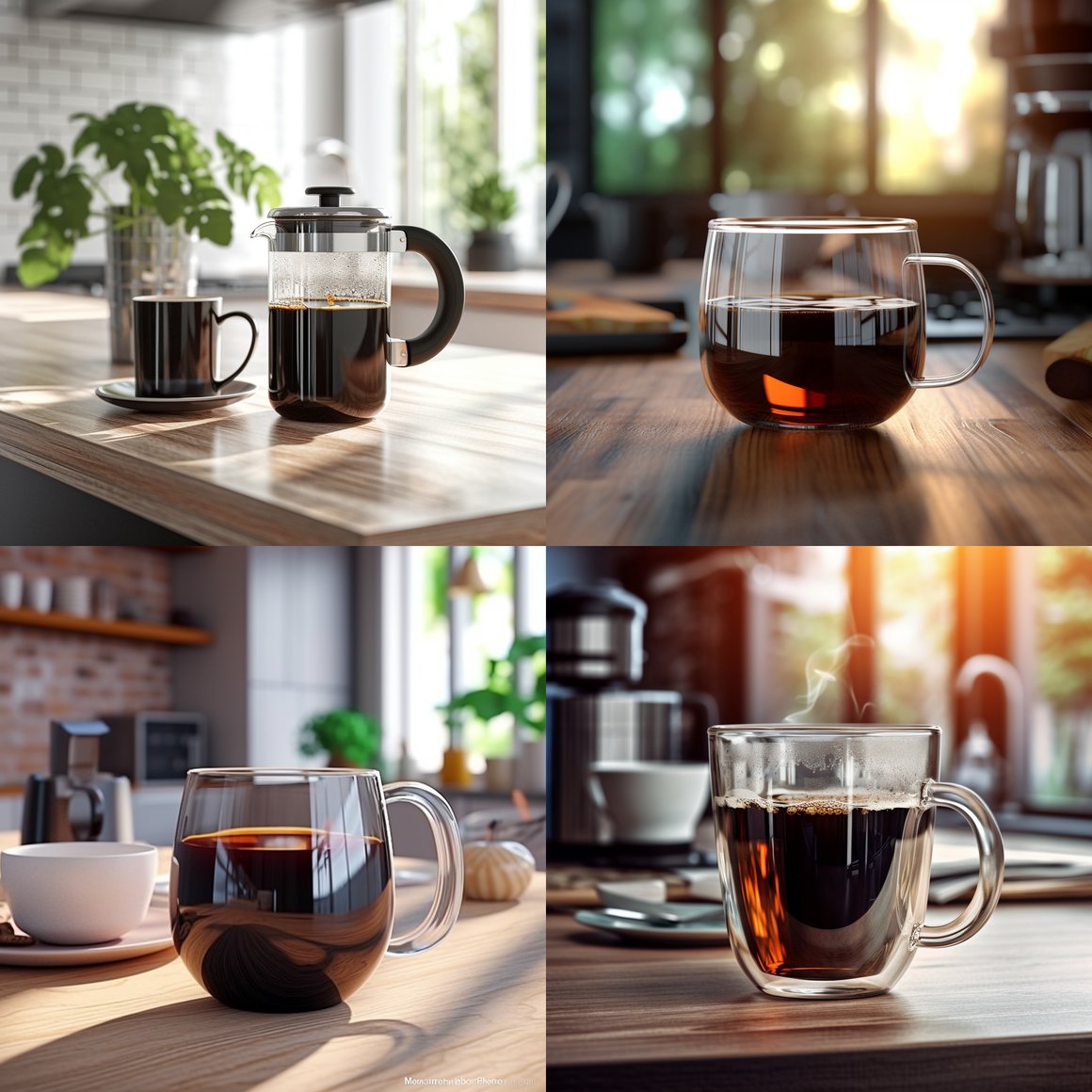 Midday Coffee Break in Contemporary Kitchen