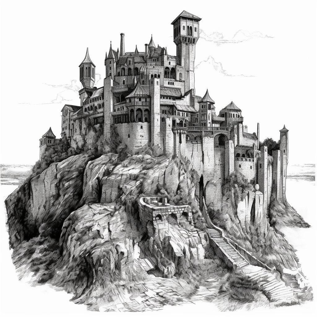 Detailed Decay: A Ralph McQuarrie Inspired Castle Artwork