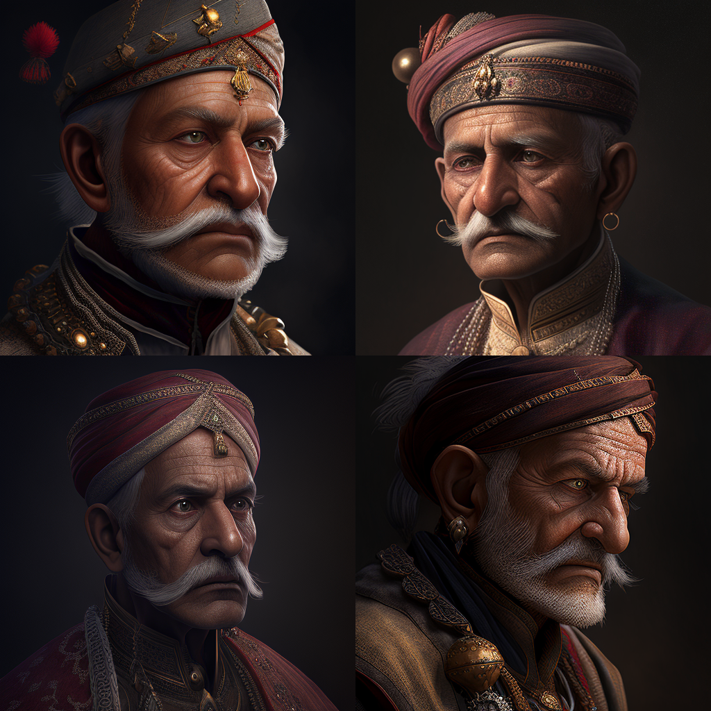 Detailed 8K Matte Illustration of Baji Rao: Version 4