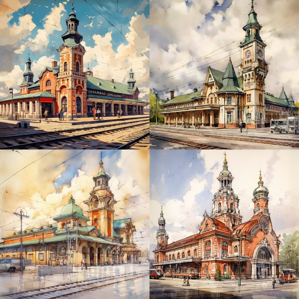 Halfway to Smolensk: A Train Station Sketch Challenge