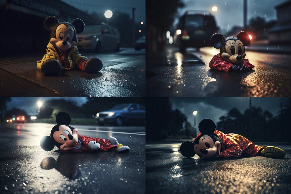 Desolate Disney: A Stifled Mascot in the Rain
