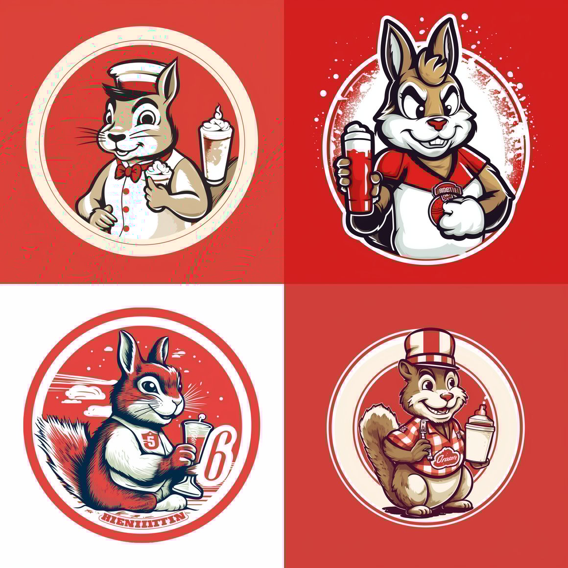 Retro Squirrel Fuel-Up Logo