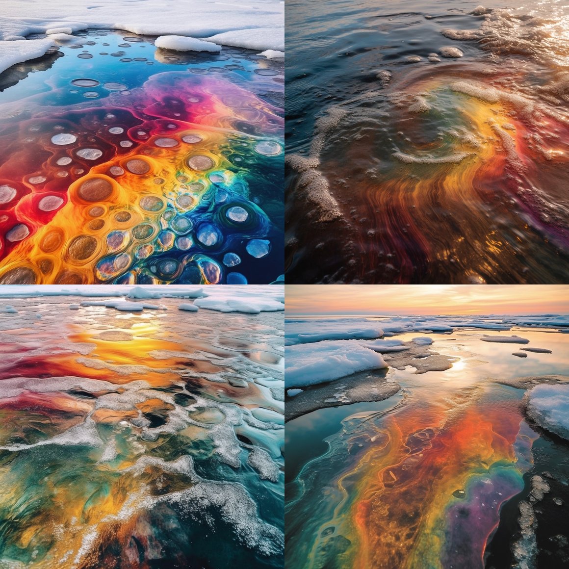 Arctic Prism: An Unexpected Spectrum on Glacial Waters
