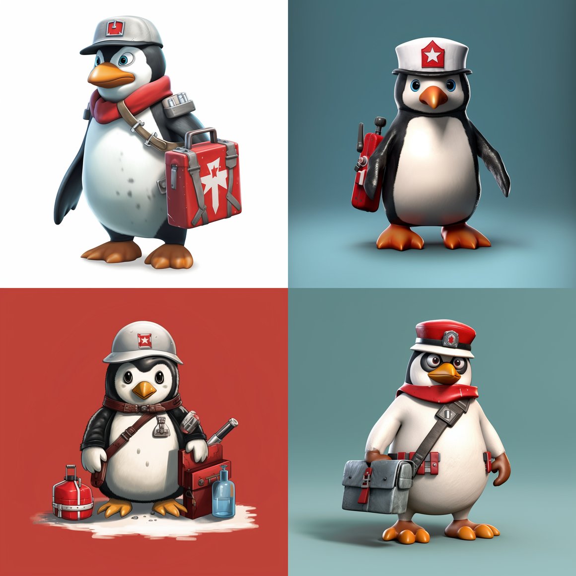 Retro Game Medic Penguin
