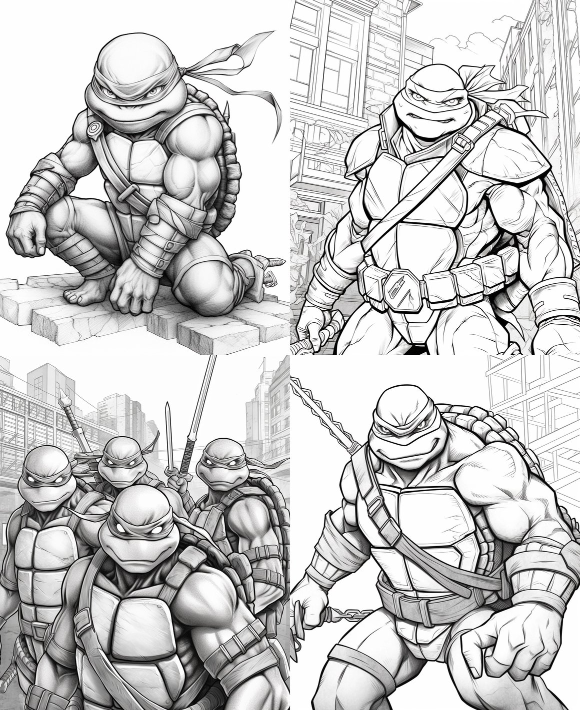 Mid-Travel TMNT Kids Coloring Page