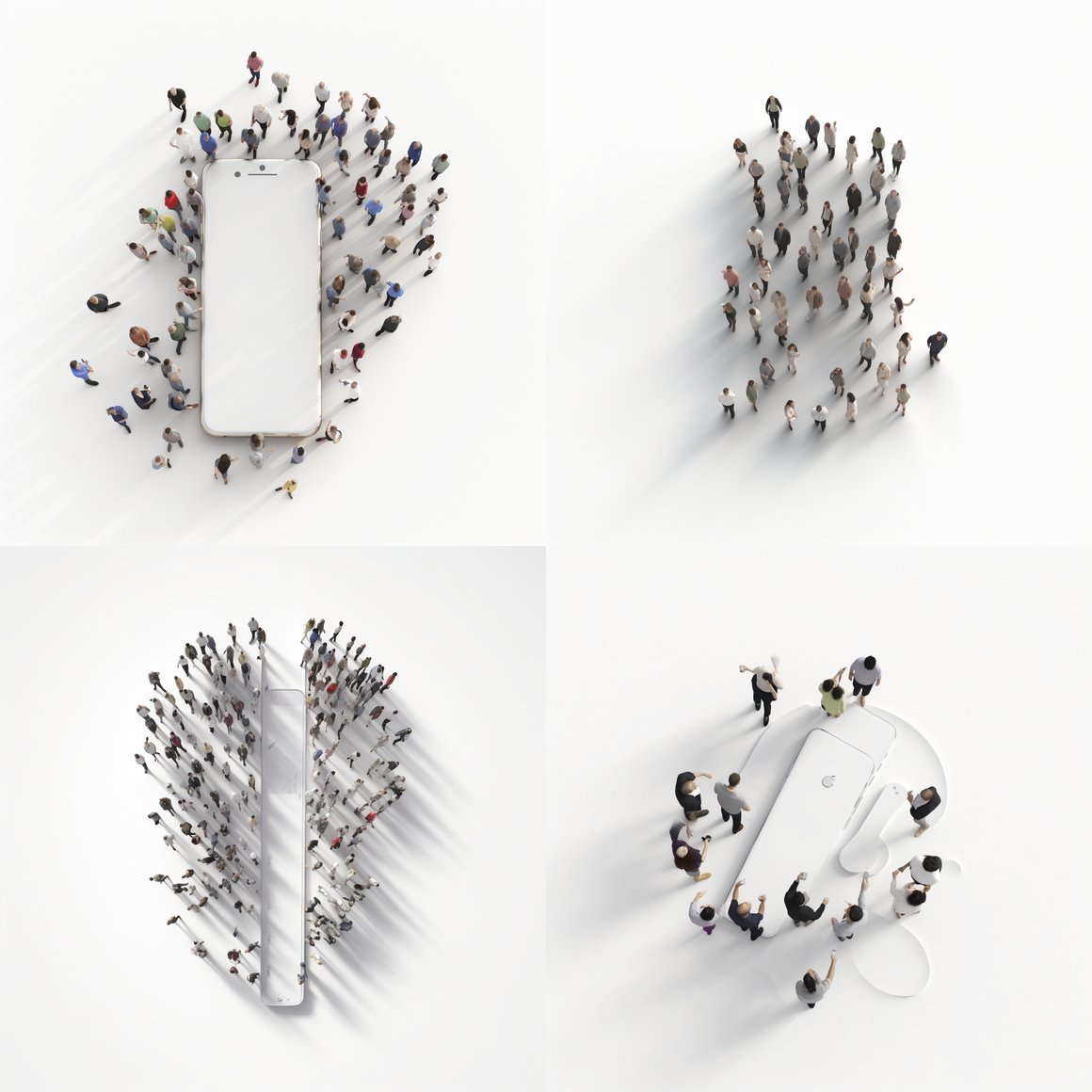 Artistic Human Smartphone Formation: A Mid-Journey View