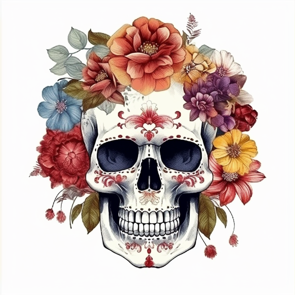 Sugar Skull Flower Fusion: A Sketching Intermission