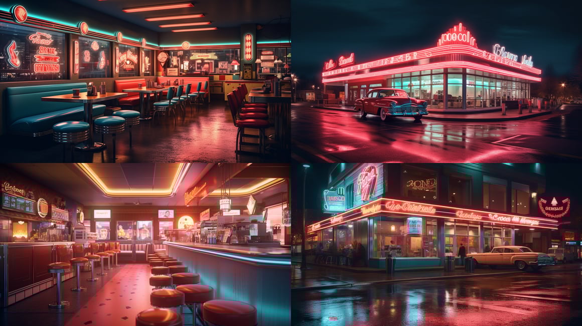 Neon Nights: A Wes Anderson Inspired Journey