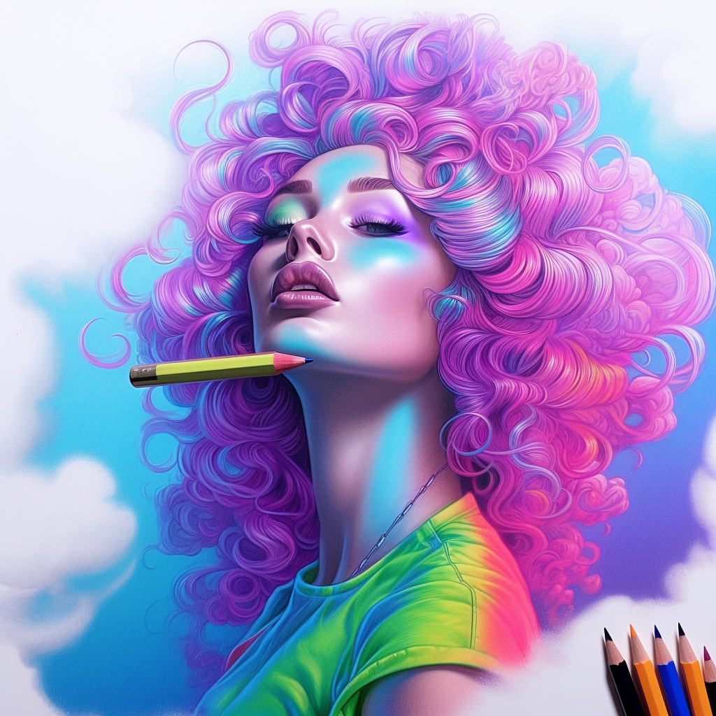 Neon Serenity: Portrait of a Blissful Skydweller