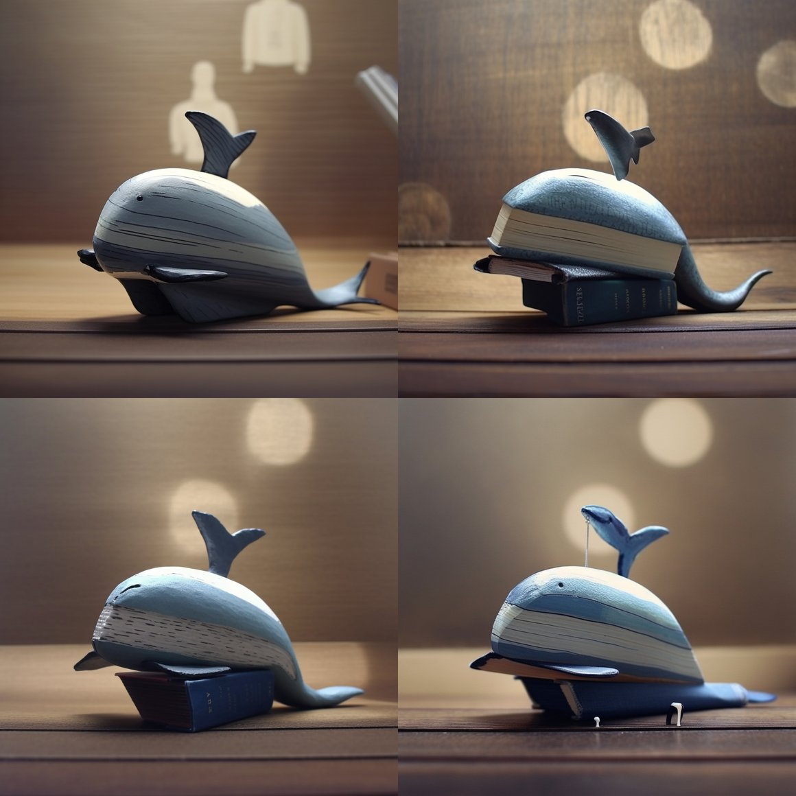 Handcrafted Minimally Designed Humpback Whale Sculpture - An Adorable Addition to Your Collection
