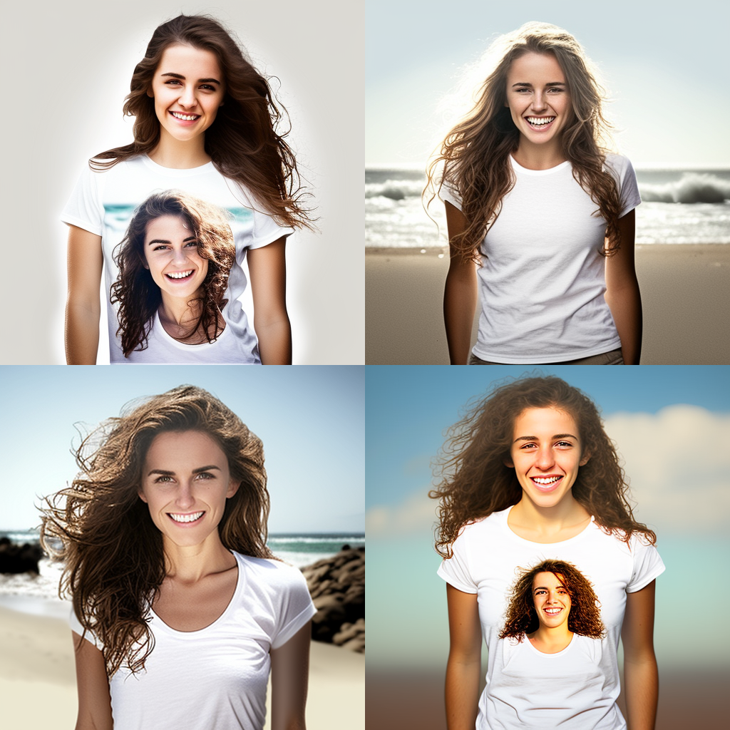 Happy Beach Day: Girl in Oversized White T-Shirt