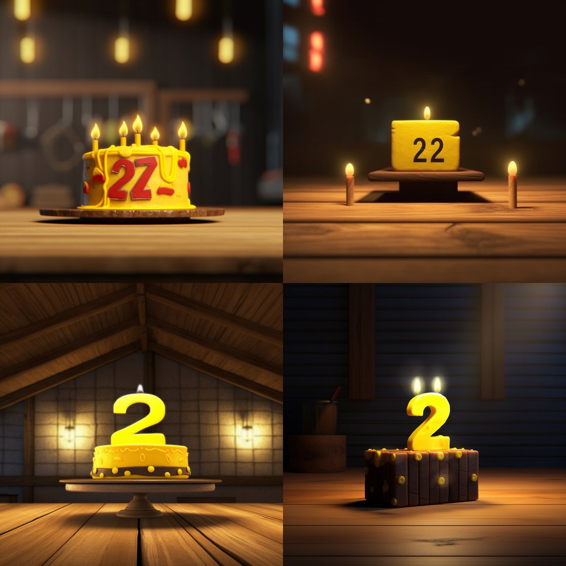 A Team Fortress-Inspired 3D Animation of a Birthday Celebration in a Minimalist Japanese Home