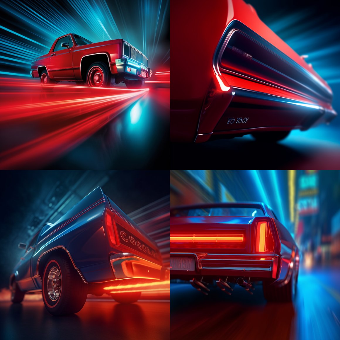 Neon Nostalgia: Retro Ride's Mid-Journey Pulse