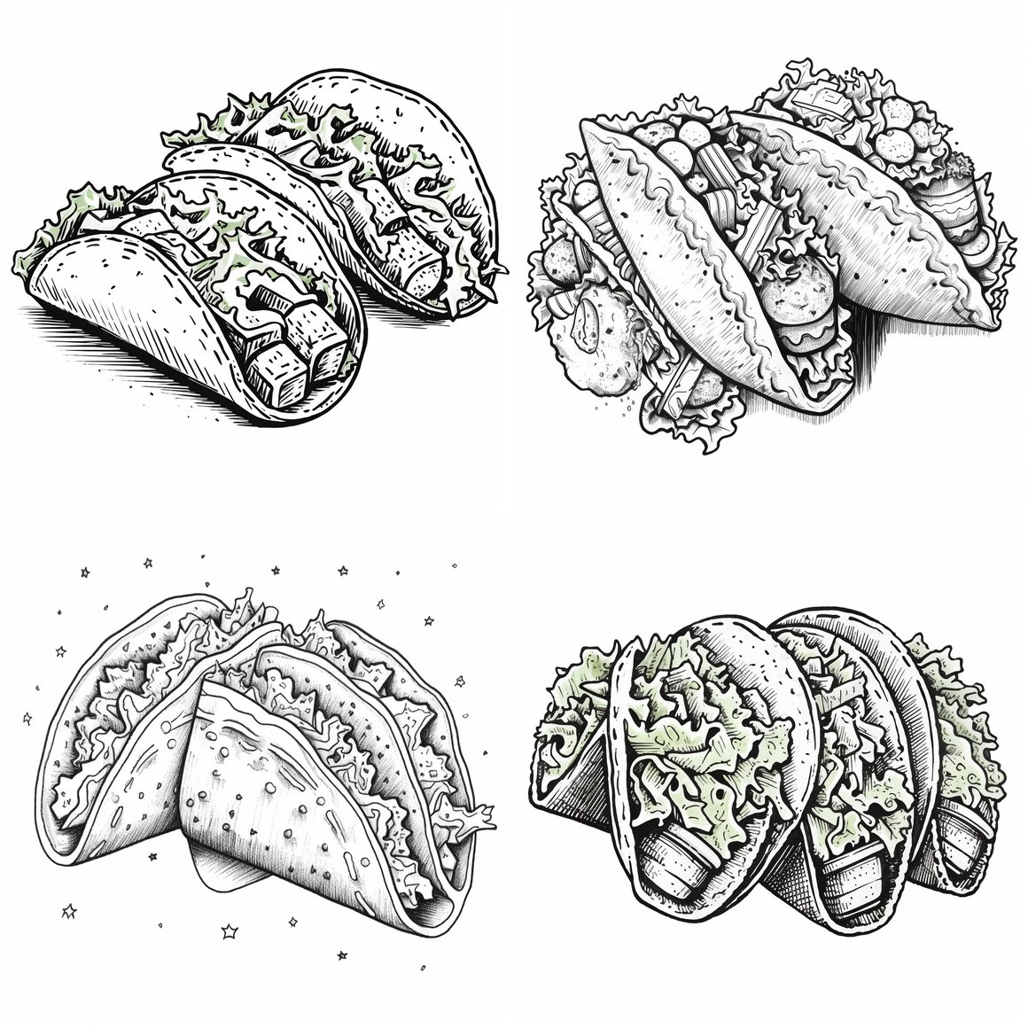 Mid-Travel Simple Taco Coloring Book