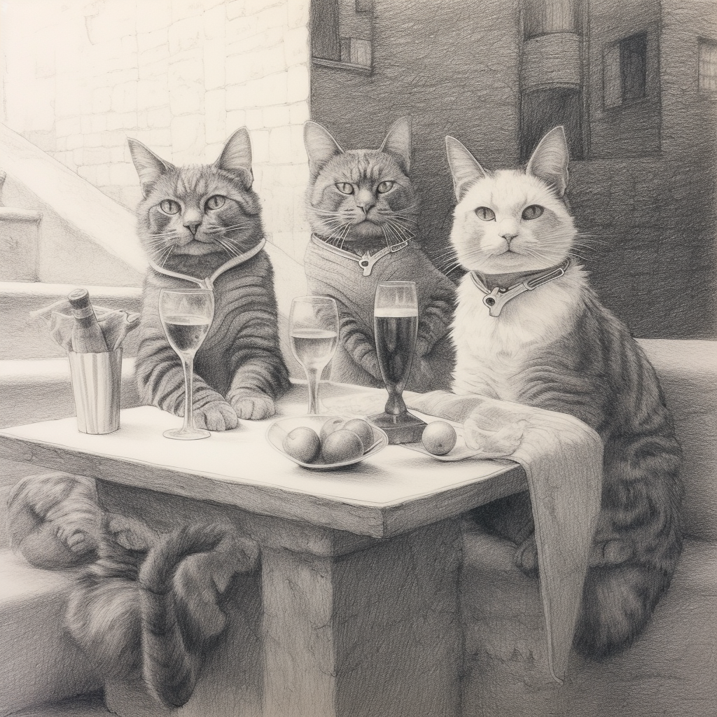 Midnight Feline Fiesta Sketch