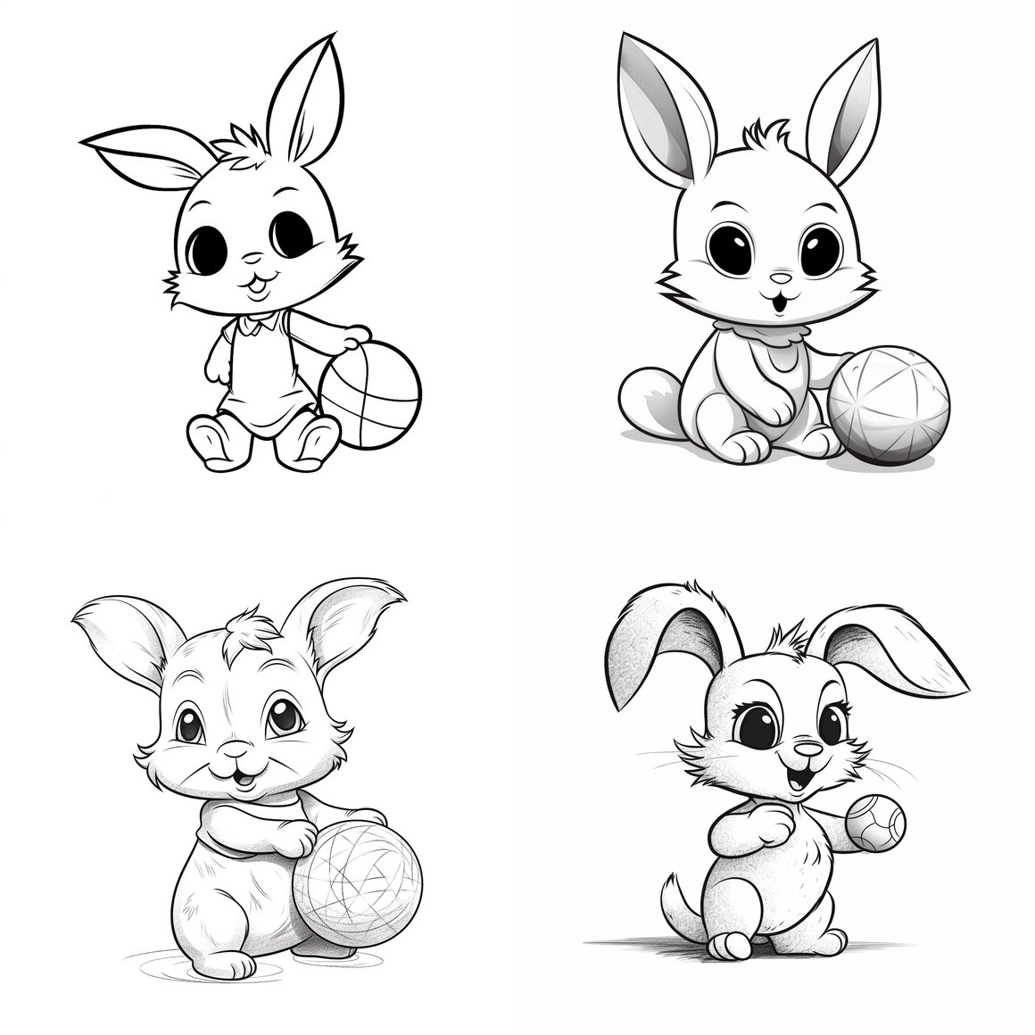 Chibi Disney Line Art Coloring Page
