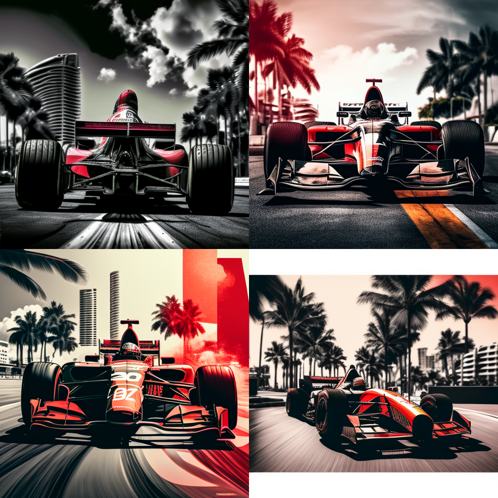 Midday Rush: Formula One Car Racing in Miami