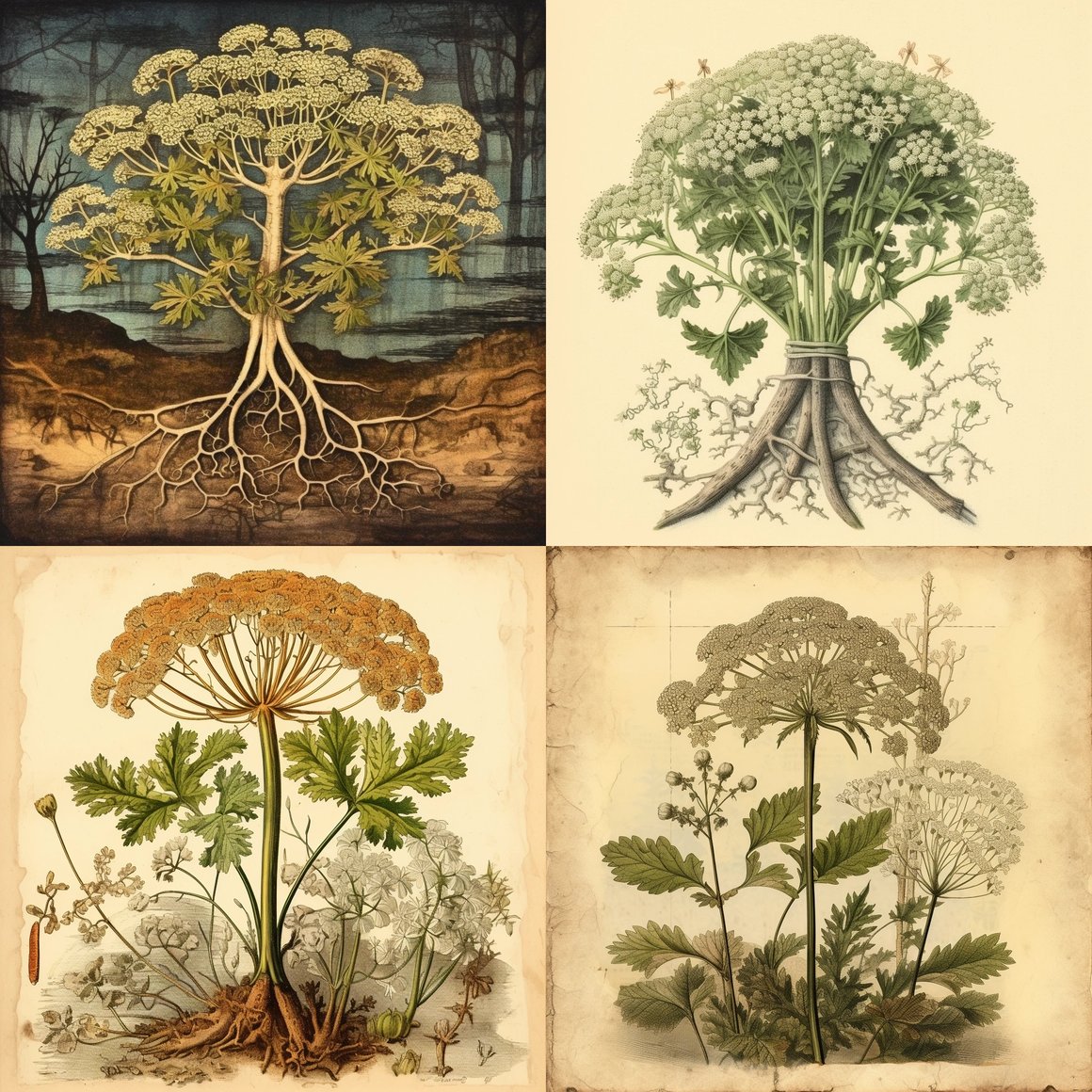 Artistic Exploration of Vintage Yarrow Botanica
