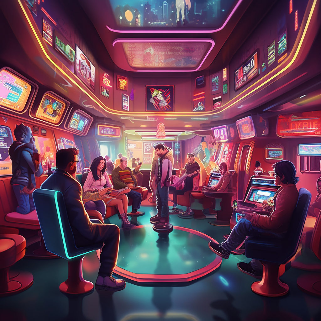 Neon Nights: Retro-Futuristic Arcade Odyssey