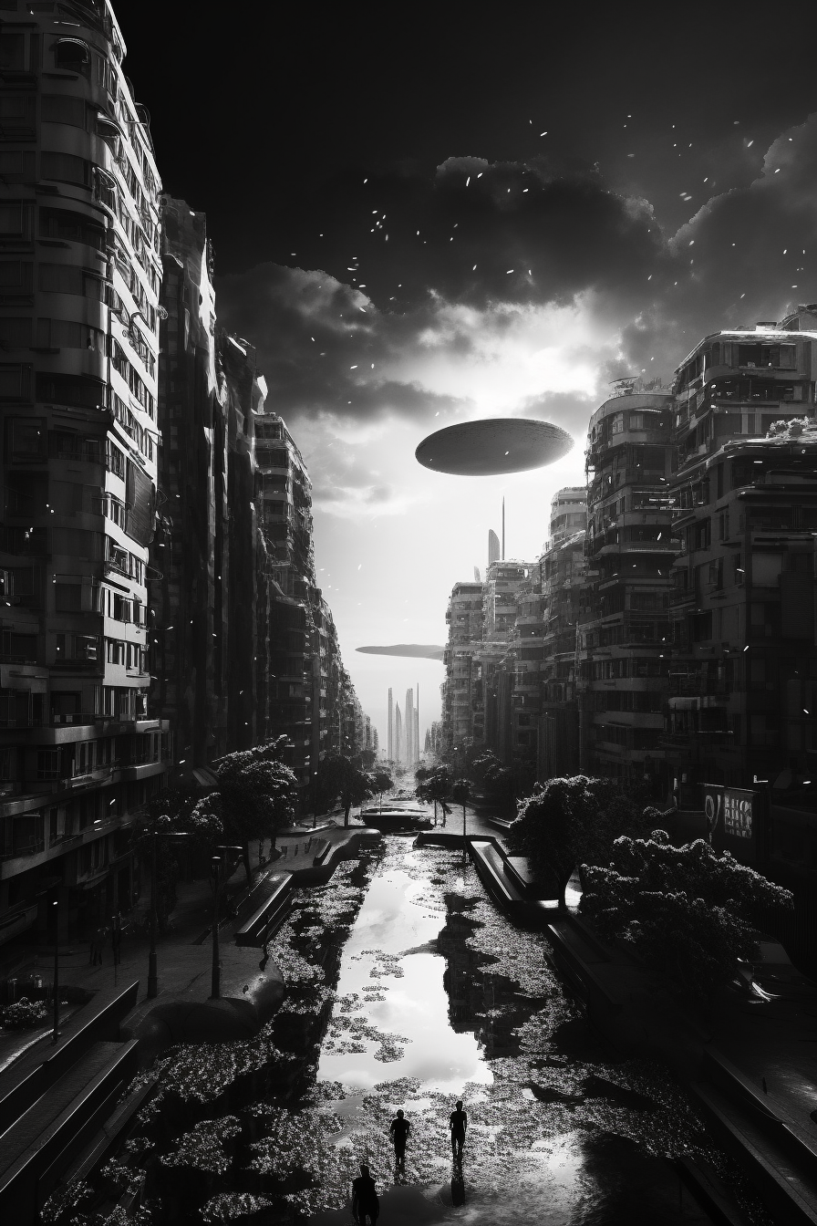 Desolate Madrid: A Future Perspective in Monochrome