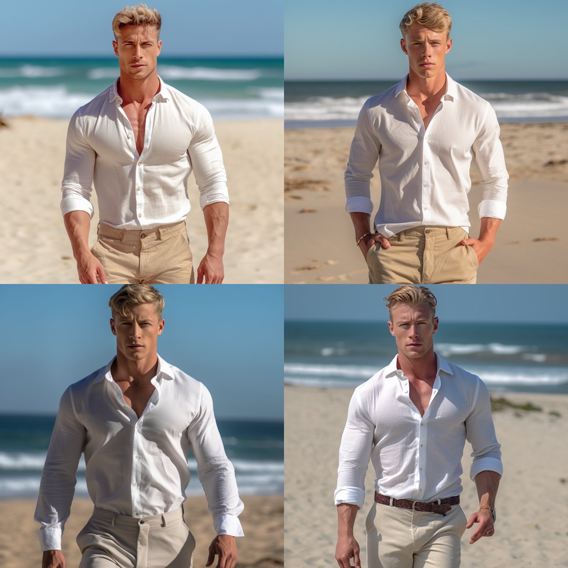 Sun-Kissed Adonis: A Beach Stroll
