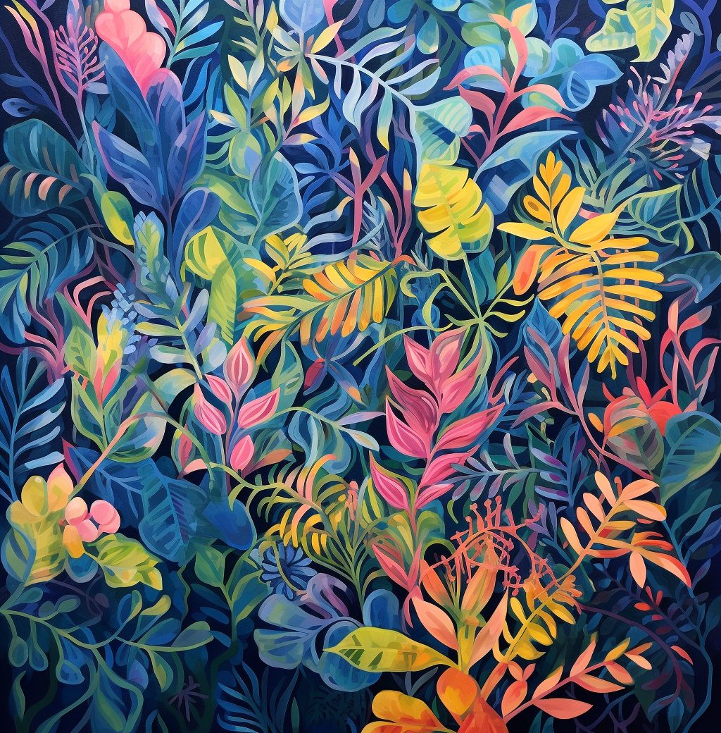 A Traverse through Abstract Foliage Artwork