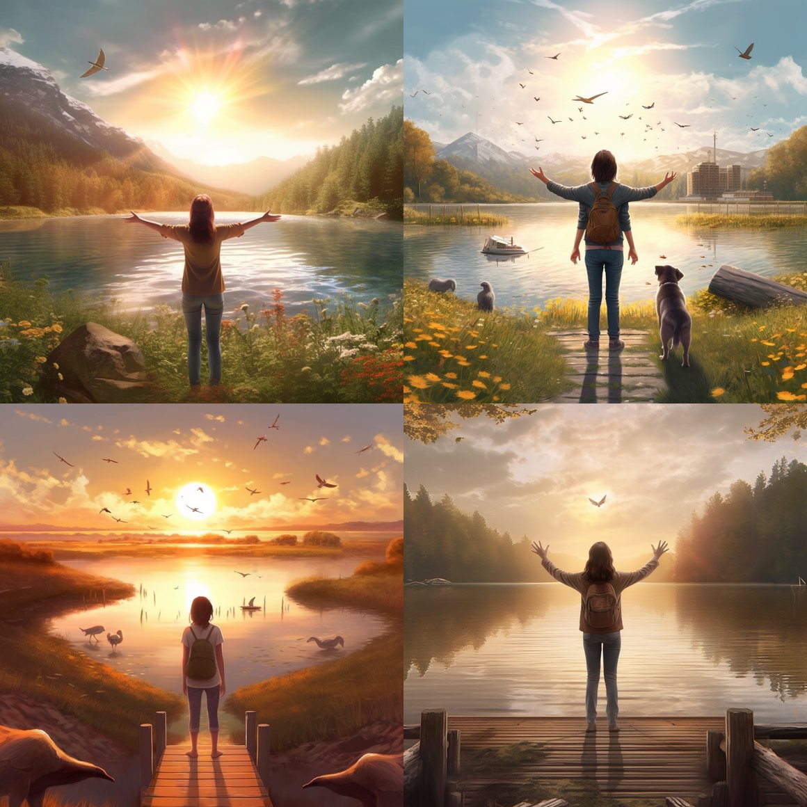 HD Ultra-Detailed Artwork of a Woman Embracing Nature's Beauty