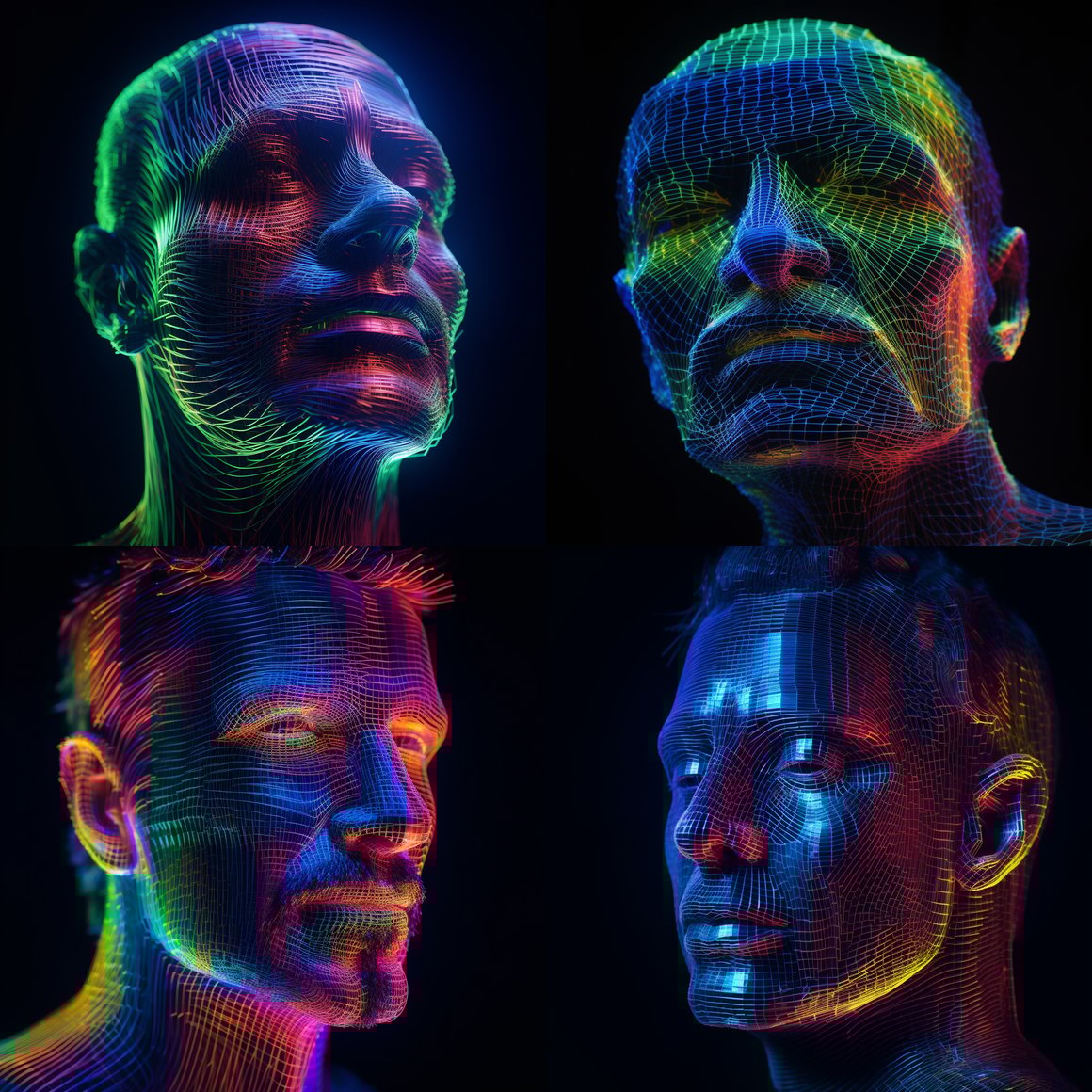 Neon Matrix: A Mid-Journey Capture of Holographic Artistry