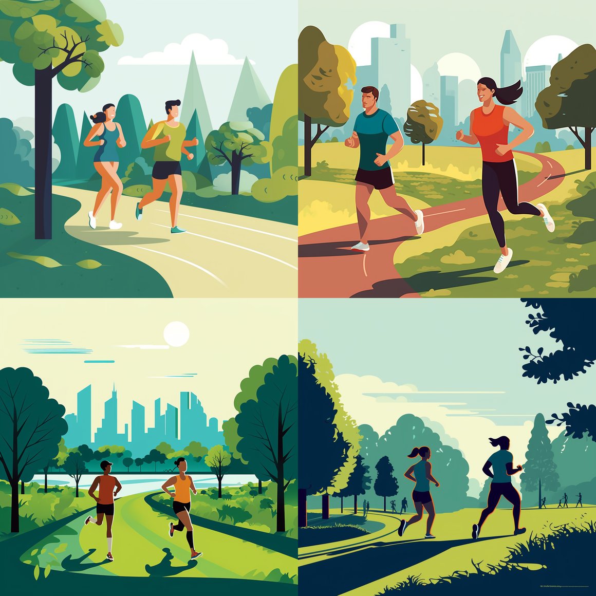 Summer Morning Jog in the Park